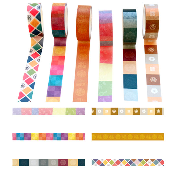 전통무늬 마스킹테이프 다이어리꾸미기 꾸미기 종이테이프_팔각무늬